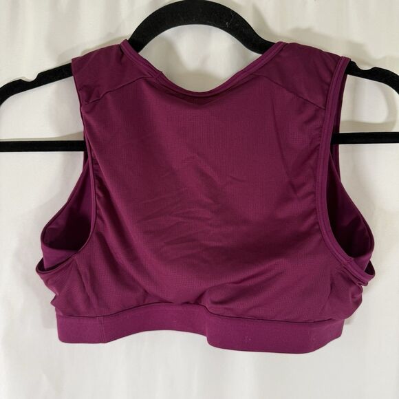 Nike Air Sport Bra Women's Medium Burgundy Mesh Back Breathable Pullover - Picture 5 of 7
